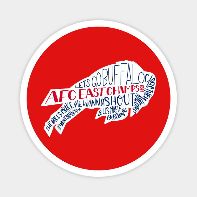 AFC East Champs 2022 Magnet by The Letters mdn